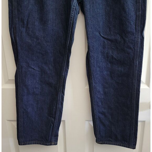 Uniqlo Men's Size 32inch Dark Wash Blue Denim Jeans 100% Cotton Pre-Owned - Picture 4 of 11